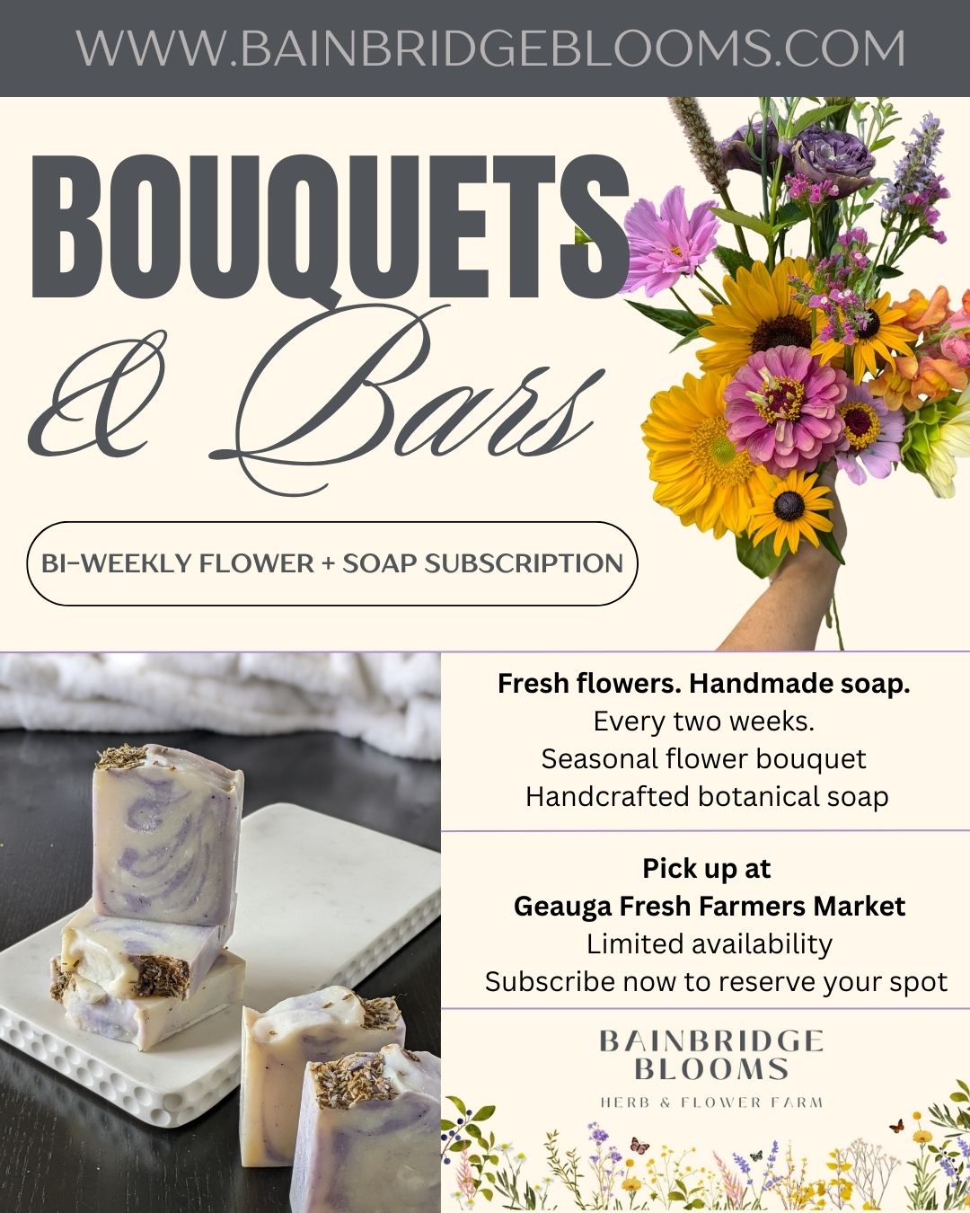 Big Announcement! Bouquets & Bars Subscription is Here! – Bainbridge Blooms